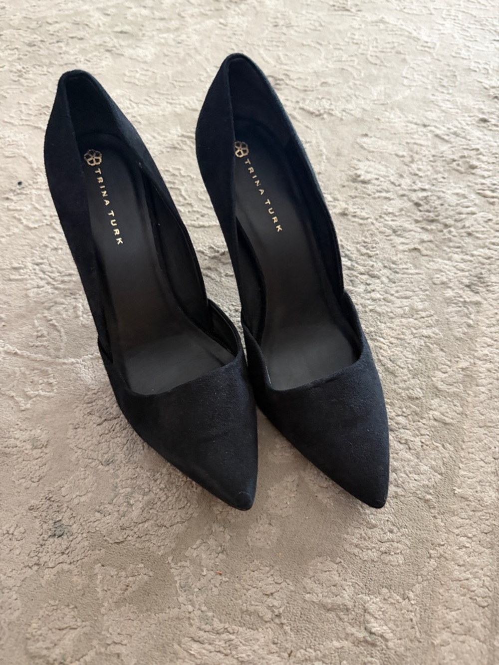 Trina Turk Black Suede Pointed Toe Pumps size 8M